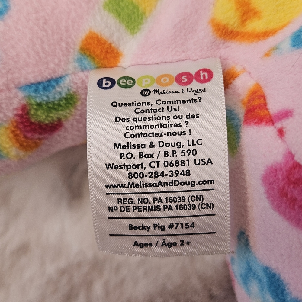 Melissa & Doug Beeposh Becky Pig Pink Fleece 16" Candy Stuffed Animal Plush - Picture 12 of 13